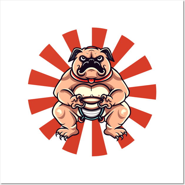 Sumo Dog ready to fight Wall Art by KENG 51